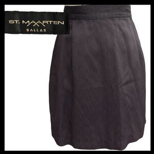 Vintage St. Maarten Dallas Black Sheen Textured Mini Skirt (M/L)